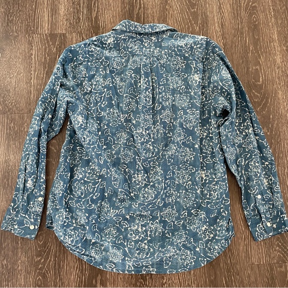 Lauren Ralph Lauren Denim Blue Floral Top - Picture 2 of 10